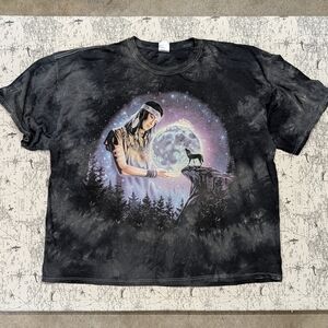 The Mountain Native American On Gildan Heavy Cotton Dark Gray T-Shirt 3XL